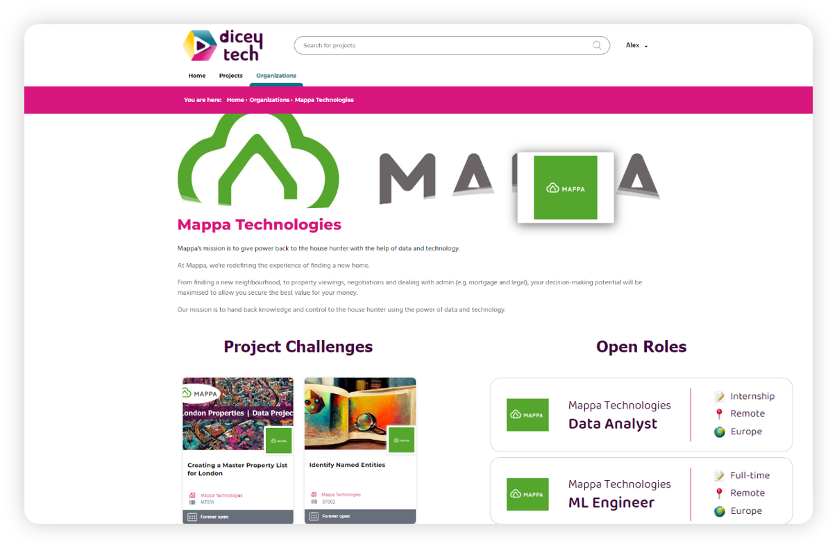 Employer hub for project competitions and job posts